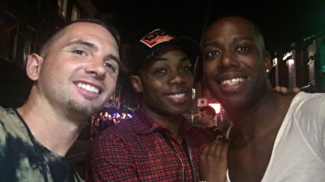 Friends on a night out in Amsterdam